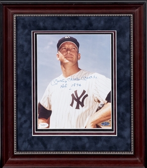 Mickey Charles Mantle Autographed and Inscribed "HOF 1974" Framed Photograph (JSA)